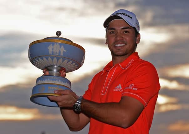 Jason Day of Australia poses with the Walter Hagen Cup. Picture: Getty