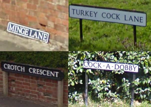 These street names were in the top 10 of 'embarrassing place names' - and they can affect housing prices. Picture: Google Maps