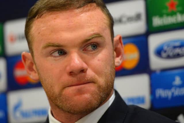 Wayne Rooney speaks to the media in Piraeus, Greece. Picture: Getty