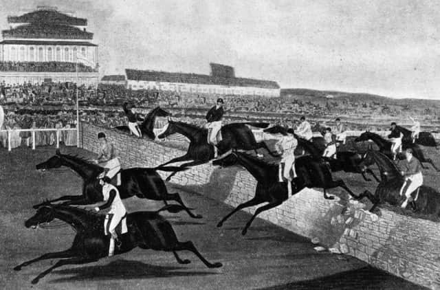Charles Hunts picture depicts the first ever Grand National steeplechase at Aintree, which took place on this day in 1839. Picture: Getty