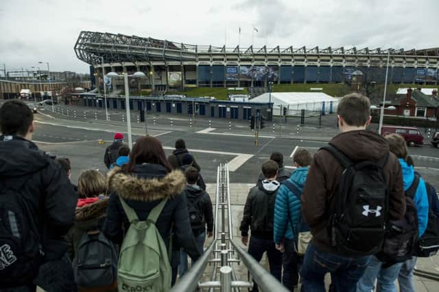 Edinburgh Trams want volunteers to help them test the tram stop at Murrayfield. Picture: Ian Georgeson