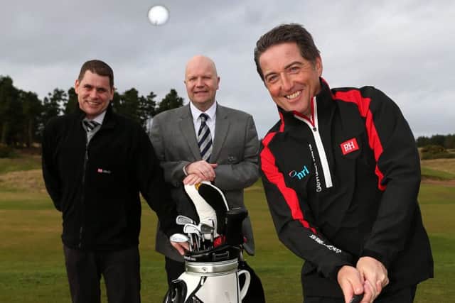 Stephen McAllister chipped in to help llaunch the new event at Dundonald Links. Picture: Andy Forman