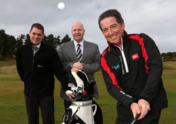 Stephen McAllister chipped in to help llaunch the new event at Dundonald Links. Picture: Andy Forman