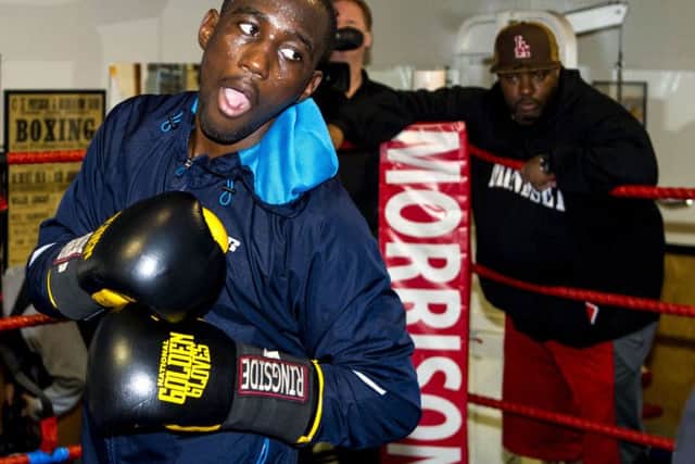 Terence Crawford trains at Morrisons Gym in Glasgow ahead of his fight against Ricky Burns. Picture: SNS