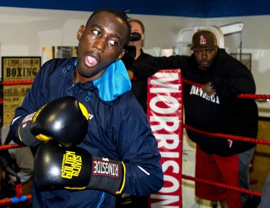 Terence Crawford trains at Morrisons Gym in Glasgow ahead of his fight against Ricky Burns. Picture: SNS