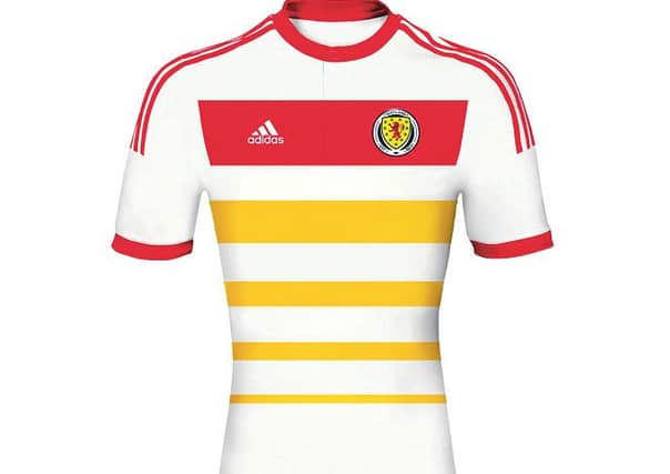 The new Scotland away kit is a modern take on the Lord Rosebery colours. Picture: footyheadlines.com