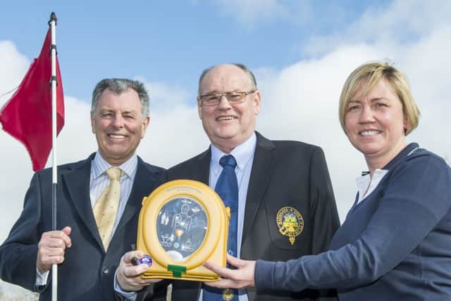 Bernard Gallacher with Martin McClory and Helen Gallacher, wife of his nephew Stephen. Picture: Ian Georgeson