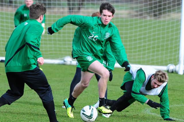 Sam Stanton forges ahead in training. Pic: Ian Rutherford
