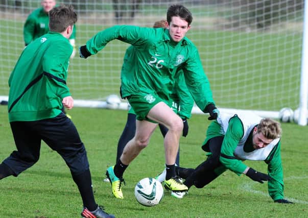Sam Stanton forges ahead in training. Pic: Ian Rutherford