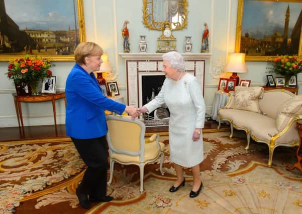 German Chancellor Angela Merkel meets the Queen. Pcture: Getty