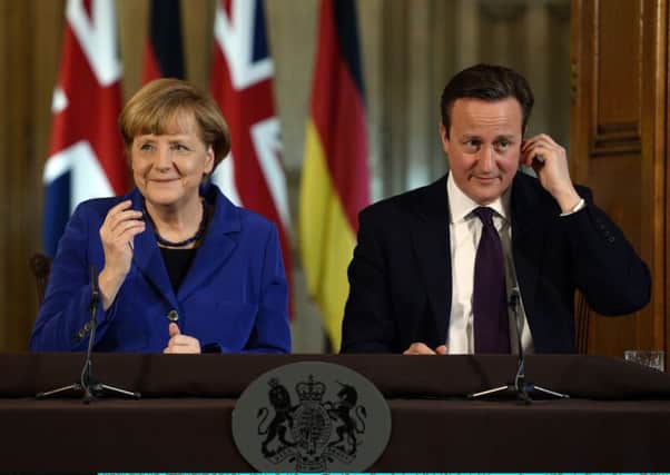Angela Merkel meets David Cameron at 10 Downing Street. Picture: Getty