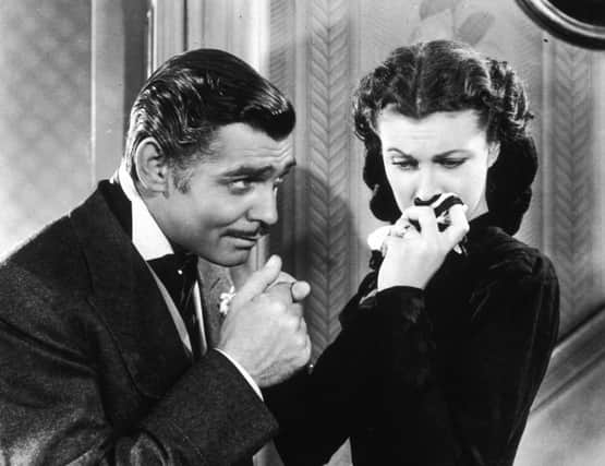 On this day in 1940, Vivien Leigh, pictured with Clark Gable, won a Best Actress Oscar for her role in Gone With the Wind. Picture: Getty