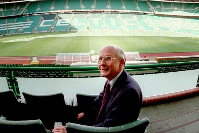 Fergus McCann casts an eye over the completed stand at Celtic. Picture: TSPL
