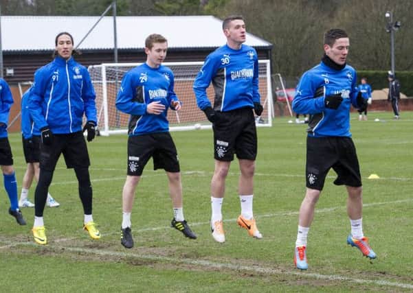 Rangers train ahead of the clash with East Fife. Picture: SNS