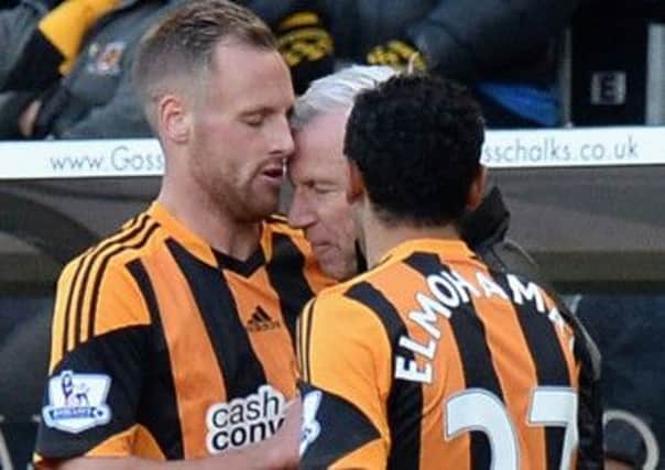 Alan Pardew was caught on camera headbutting Hull's David Meyler in the face. Picture: Getty