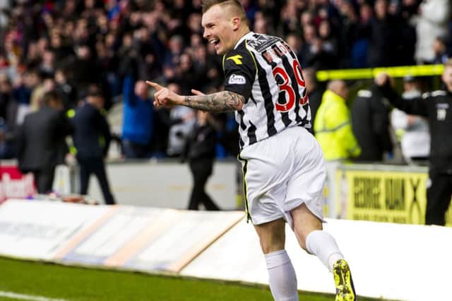 Gregg Wylde celebrates his clinching goal. Picture: SNS