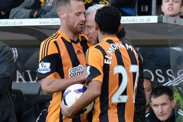 David Meyler of Hull City clashes with Alan Pardew. Picture: Getty