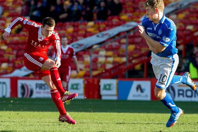 Aberdeen's Ryan Jack opens the scoring for the home side. Picture: SNS