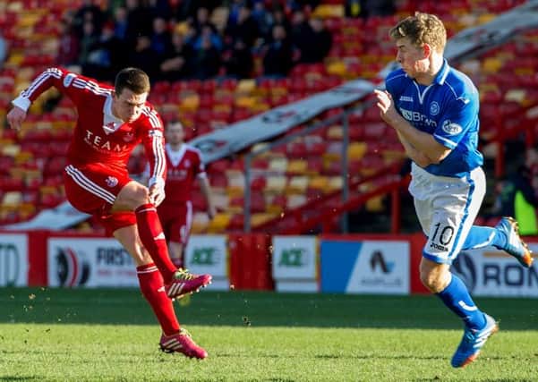Aberdeen's Ryan Jack opens the scoring for the home side. Picture: SNS