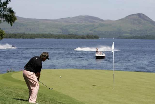 Darren Clarke plays a round at the Loch Lomond Golf Club in 2006. Picture: Getty