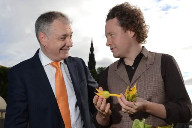 Richard Lochhead, left, with chef and restaurateur Tom Kitchin. Picture: Neil Hanna