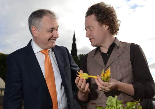 Richard Lochhead, left, with chef and restaurateur Tom Kitchin. Picture: Neil Hanna