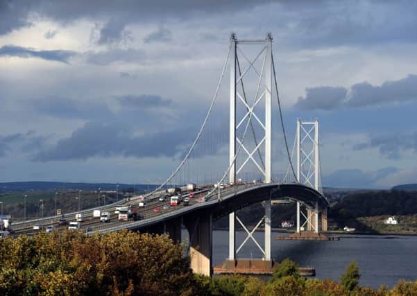 Drivers on the Forth Road Bridge have been warned against being distracted by work on the Queensferry Crossing. Picture: Jane Barlow