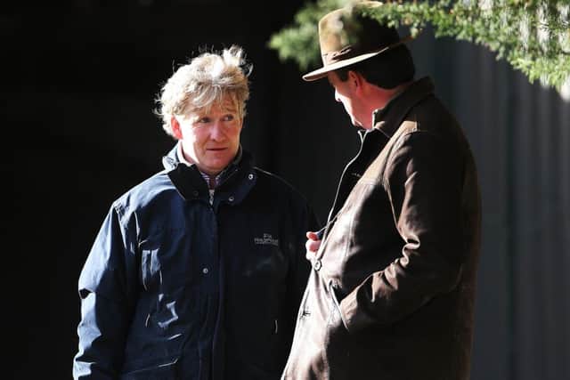 Philip Fenton, left and Eddie OLeary at Clonmel Racecourse. Picture: PA
