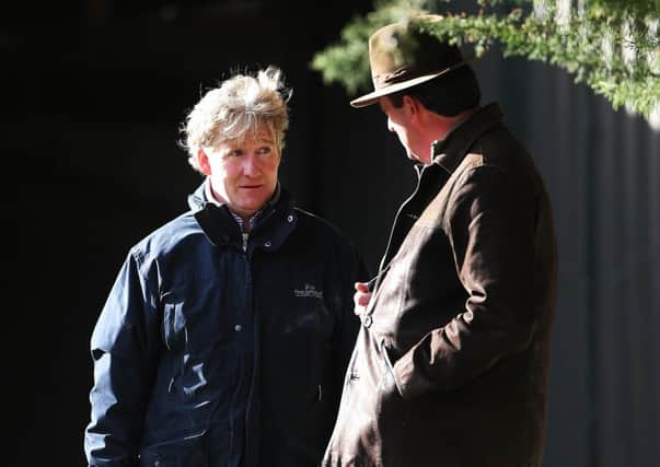 Philip Fenton, left and Eddie OLeary at Clonmel Racecourse. Picture: PA