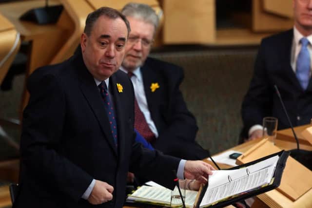 First minister Alex Salmond during Question Time at the Scottish Parliament. Picture: PA