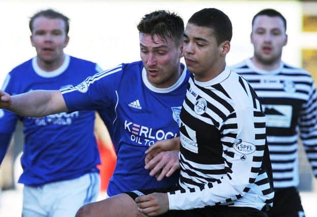 East Stirlingshires Jordan Tapping was subject to  racist abuse at Peterhead. Picture: Duncan Brown