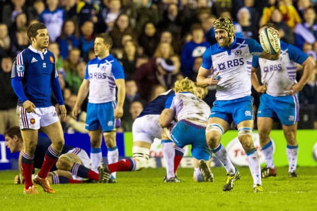 Frustration is etched on the face of Scotland captain Kelly Brown. Picture: SNS/SRU