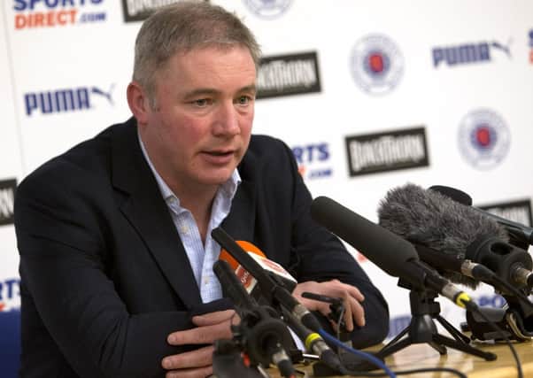 Rangers manager Ally McCoist chats to the press at Murray Park. Picture: Kirk O'Rourke