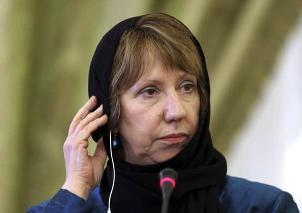 The EUs foreign policy chief Catherine Ashton at yesterdays meeting. Picture: AP