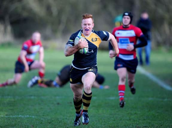 Ethan Pollock races to the line to score Curries second try at Malleny Park. Picture: Ian Rutherford