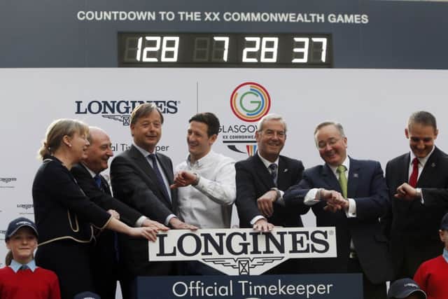 The wrong time is shown on the Official Glasgow 2014 Countdown Clock in Glasgow Central Station, Scotland, as it is switched on Picture: PA