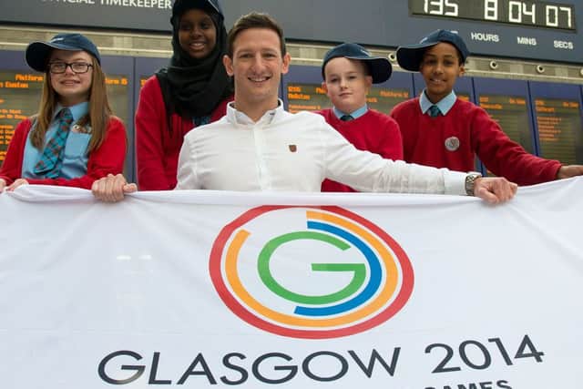 Michael Jamieson is joined by pupils from St Stephens Primary School. Picture: SNS