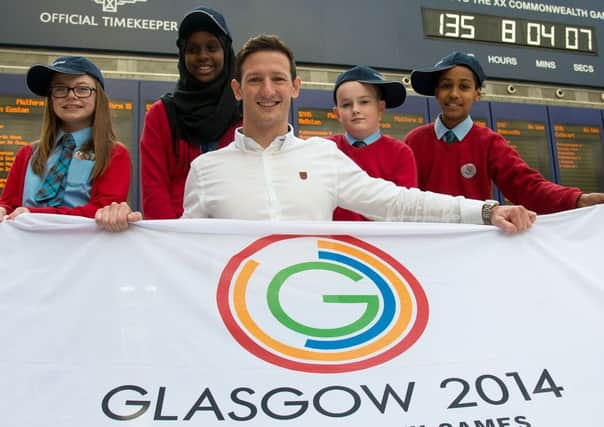Michael Jamieson is joined by pupils from St Stephens Primary School. Picture: SNS