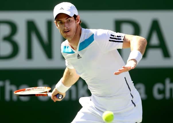 Andy Murray plays a shot in his match with 20-year-old Czech player Jiri Vesely. Picture: AFP