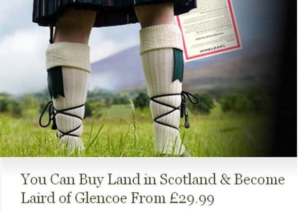 A screenshot from the Highland Titles website offering titles for a small fee. Picture: Contributed