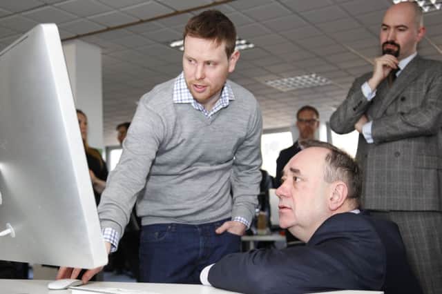 Colin Hewitt of Float chats to Alex Salmond on the First Ministers visit to Codebase Picture: Scott Louden