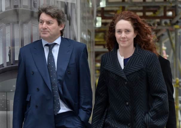 Rebekah Brooks arrives at the Old Bailey with husband Charlie. Picture: PA