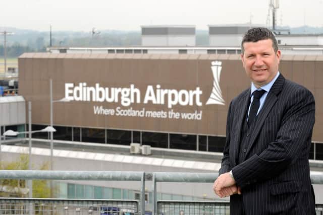 Gordon Dewar is looking forward to a busy summer at Edinburgh Airport. Picture: Jane Barlow