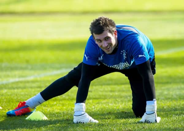 Rangers' keeper Cammy Bell trains ahead of his side's next fixture with Airdrieonians. Picture: SNS