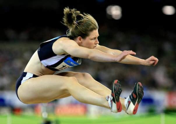 A determined Gillian Cooke competes in the long jump at 2006 Commonwealth Games in Melbourne. Picture: Getty Images