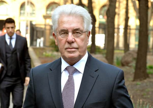 Publicist Max Clifford arrives at court yesterday. Picture: PA