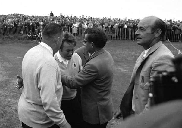 Brian Huggett weeps as he believes his putt has won the 1969 Ryder Cup. Picture: Getty