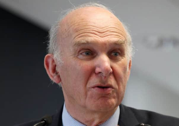 Vince Cable made a keynote speech in Glasgow yesterday Picture: HEMEDIA