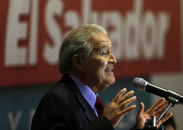 Salvador Sanchez Ceren speaks to the media in San Salvador. Picture: Reuters