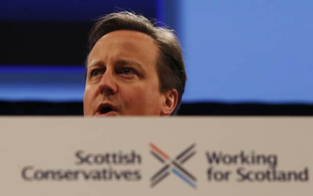 Prime Minister David Cameron speaks at the Scottish Conservative party conference. Picture: PA